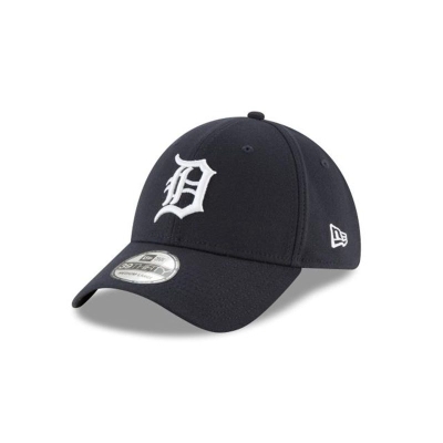 Blue Detroit Tigers Hat - New Era MLB Team Classic 39THIRTY Stretch Fit Caps USA6905837